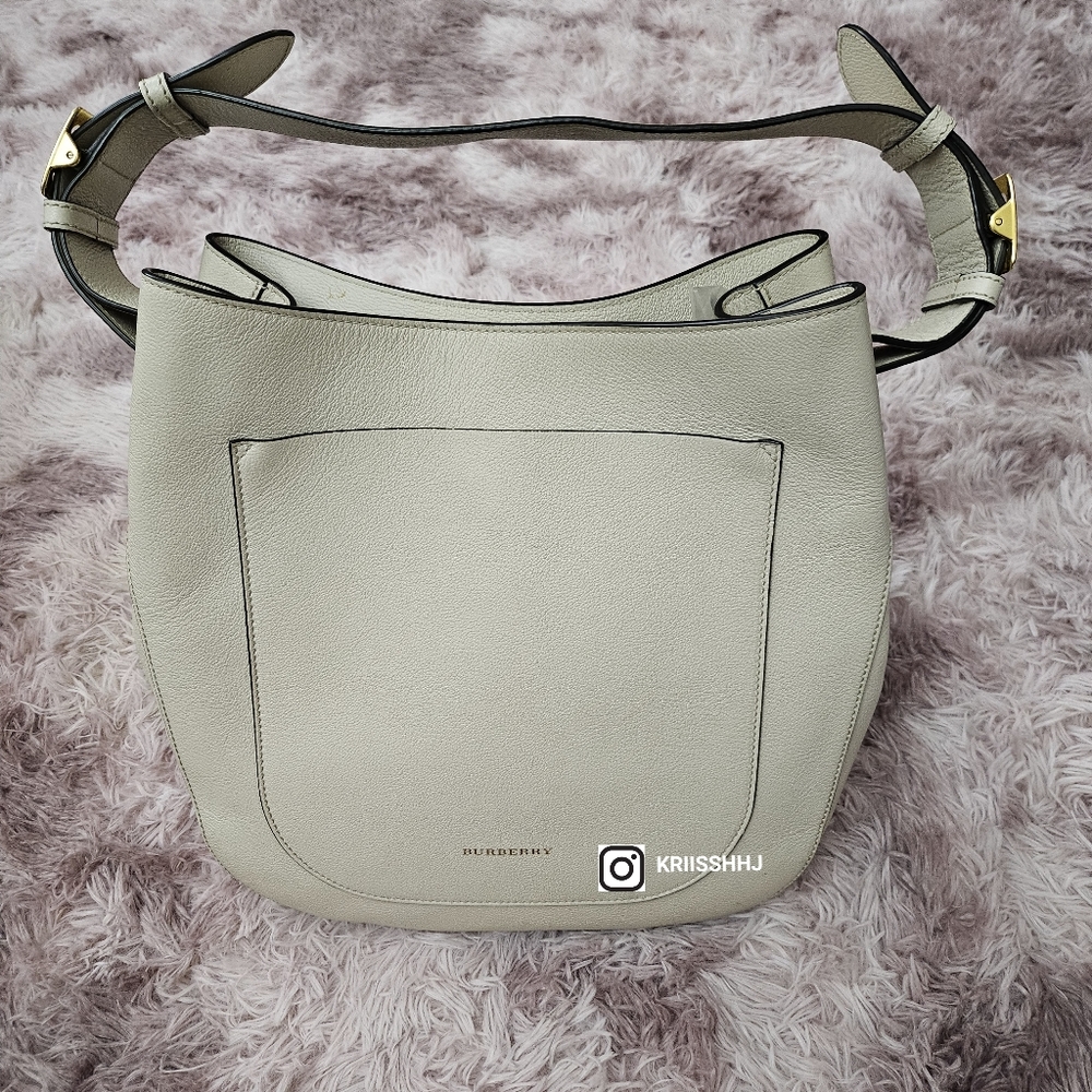 Burberry Elmstone Hobo Leather Shoulder Bag